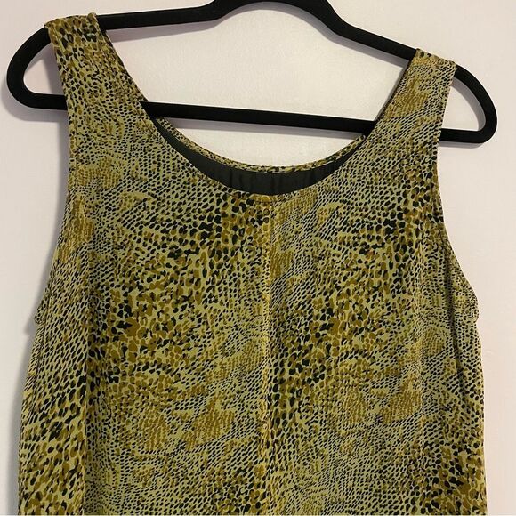 Vintage Robbie Bee 100% Silk Midi Dress Brown Animal Print Sleeveless Size 10 - Picture 7 of 9